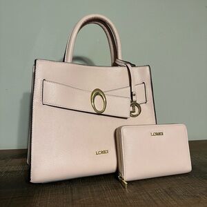 L.Credi Munich Pale Pink Handbag and Wallet